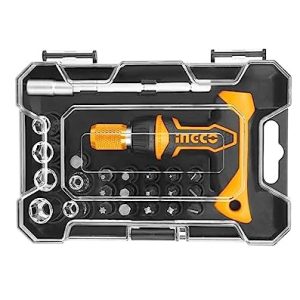 INGCO T-Handle Wrench 24PCS Screwdriver Bit Set For House Hold/Personal/Lineman/Office/Car/Motor/Bike/Scooter Multi Purpose Use