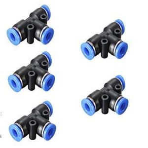 KROST 12mm Tee Union Pneumatic (5pcs) Push Connector Air Line Quick Fittings.