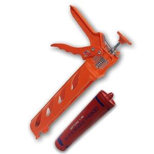 Shock Resistant Plastic Silicon Gun | Caulking Gun With Black Color Silicon(general purpose sealant).