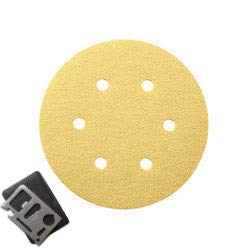 Bosch 6″(150mm) Dia 6Hole Hook & Loop Sanding Paper/Disc For Sander/Polishing Applications With 11 in 1 Pocket Multitool (6″(150mm) x100Grit, 5)