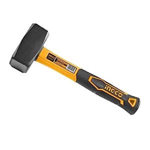 INGCO Stoning Hammer, 1000g Drop-Forged Hammerhead Heat Treatment, 45# Carbon Steel, INGCO Style Fiberglass Handle