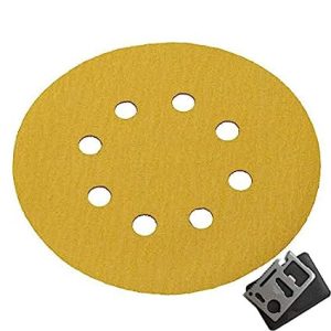 Bosch 5″(125mm) Dia 8Hole Hook & Loop Sanding Paper/Disc For Sander/Polishing Applications With 11 in 1 Pocket Multitool (5″(125mm) x500Grit, 50)