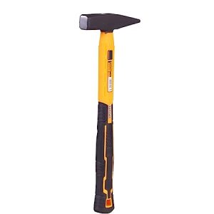ingco Heavy Duty Machinist Hammer with 10”/ 250 mm Rubberized Soft Grip Fiberglass Handle Forged and Induction Hardened DIN 1041 Compliant Head. (500g)”
