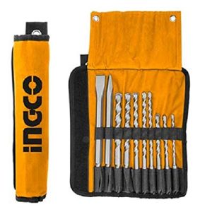 Ingco AKD2101 10pcs Hammer Drill Bits and Chisels (1 Set)