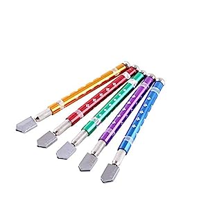 Crevizon Design Glass Cutter Automatic Oil Drop & Oil Feed Heavy Body for Cutting Mosaic Tiles Mirror Glass Bottle (Random Colour)