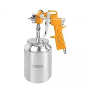 INGCO ASG3101 Air Spray Gun Auto Paint HVPL Automotive Compressor for Home Interior and Exterior & Industrial Use (1 Set, Yellow)