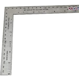 KROST Right Angle Ruler Stainless Steel,90 Degree Angle Metric Ruler Measurement Tool. (6″)