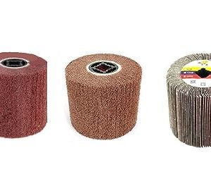 Krost™ Non-Woven & Flap Wheel Stainless Steel Polishing Flap Wheel Burnishing Machine Wheel.(Set of 3pcs)