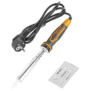 INGCO Electric Soldering Iron, 100W Soldering Gun, Portable Solder Iron with Heat Dissipation Holes, Mica Heat Core, VDE Plug, INGCO Two-color Handle Soldering Iron for Metal, Jewelry, Electric, DIY