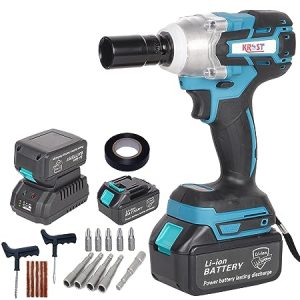 KROST 21V 2 in 1 Cordless Impact Wrench & Screwdriver Machine, 1/2'' Cordless Hex Impact Driver Set. (21V Impact Wench Kit)