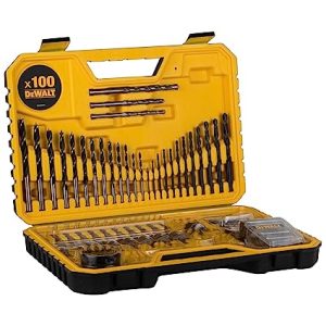 DEWALT DT71563 100-Piece Drill Machine Bits & Screwdriver-Bit Accessories Set with Magnetic Drive Guide & Storage Case Ideal for Wood, Masonry & Metal for Home, DIY & Professional Use, YELLOW & BLACK