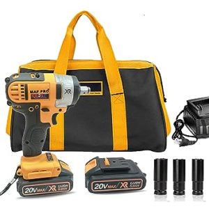 KROST MAF PRO 20V, 580Nm XR Li ion Cordless Impact Wrench | Brushless Impact Driver with 2x5.0 Ah Batteries