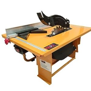 KROST Portable Table Saw, 8-Inch 1600W Portable Table Saw, 45° Bevel Cut, Aluminum Table, Benchtop Table Saw with Metal Stand, Sliding Miter Gauge.