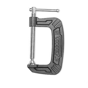 INGCO G-Clamp, 4"/100mm Heavy Duty G-Clamp, Body Malleable Cast iron T-shaped Tread, Clamps for DIY Carpentry Woodwork Building
